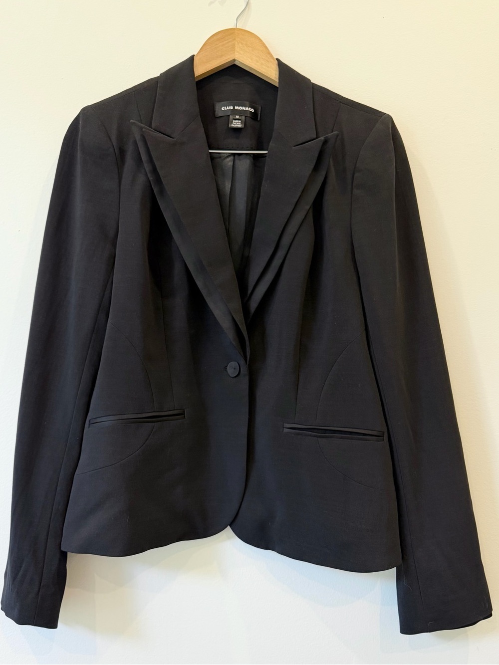 Club Monaco Black Tailored Blazer Tuxedo Jacket Evening Formal Size 14